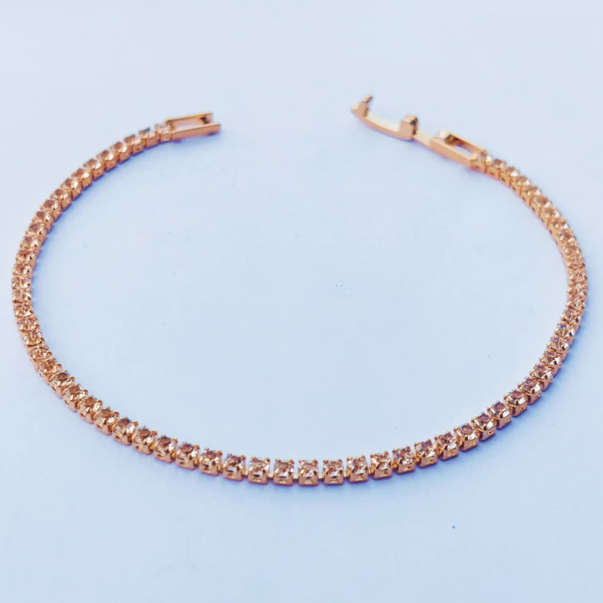 Ultra Slim Gold Tennis Bracelet - Stainless Steel