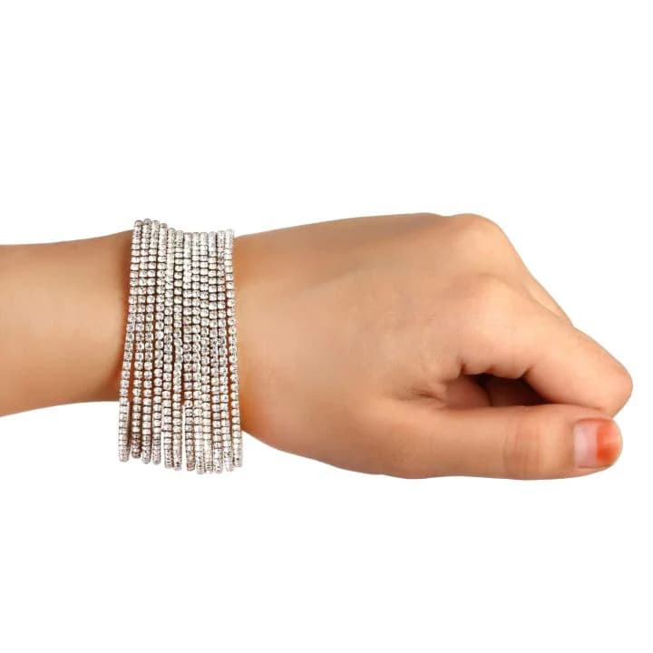 4 Strands Rubber Diamond Tennis Bracelet - China Gold