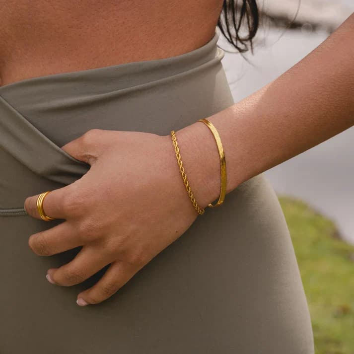 2 Bracelets (Snake + Rowena) - Stainless Steel