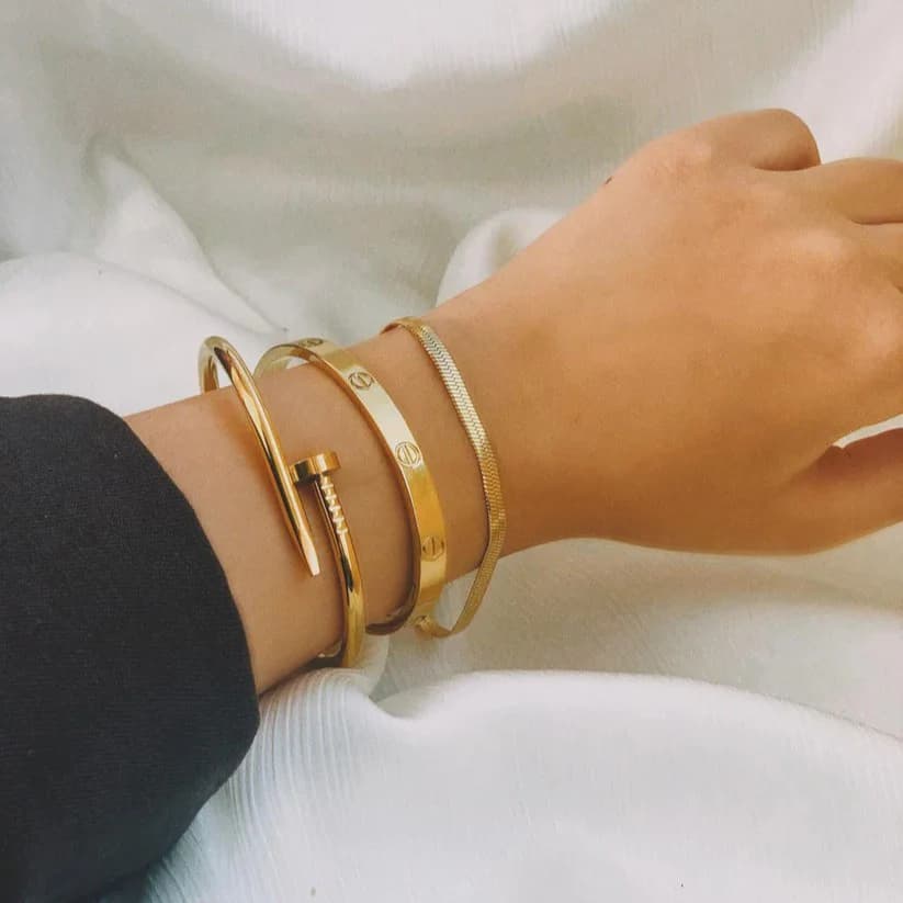 3 Bracelets (Cartier + Screw Nail + Snake) - Stainless Steel