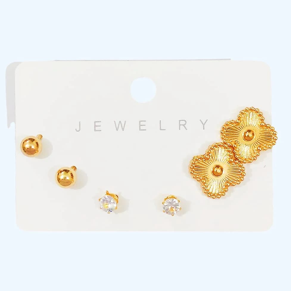 3 Tops (Golden Clover + Round + Diamond) - Stainless Steel