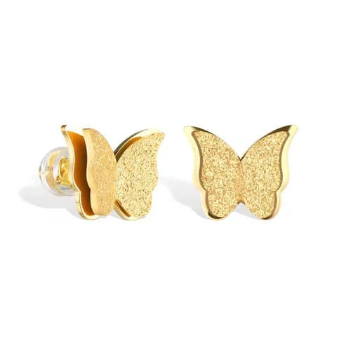 Gilded Butterfly Earrings - Stainless Steel