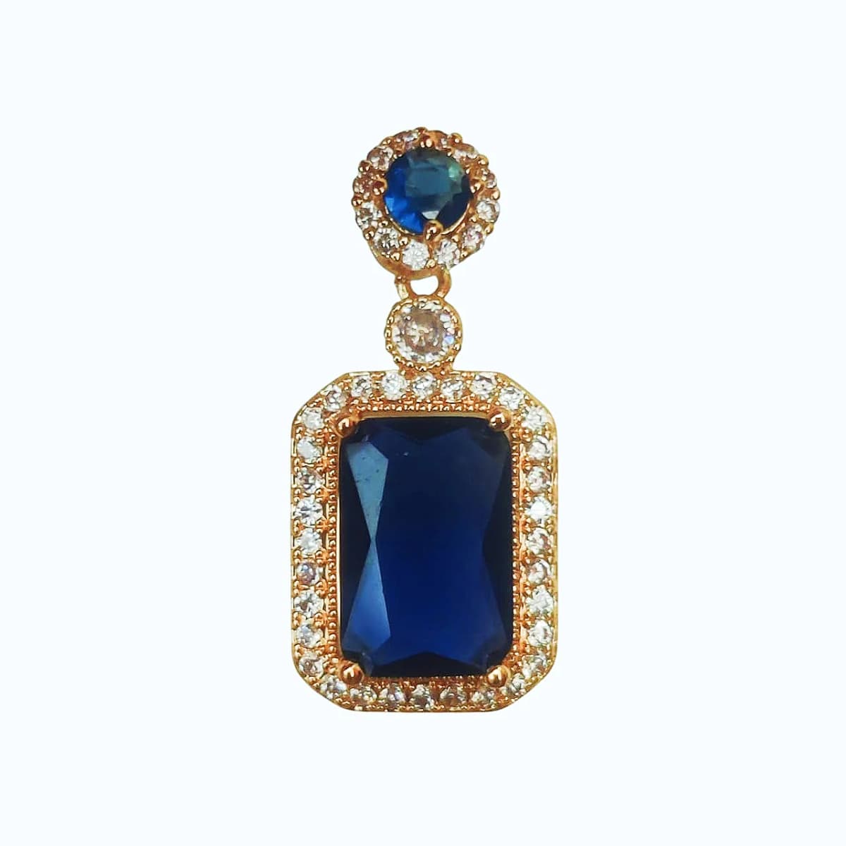 Rectangle Studied Jamni Earrings - China Gold