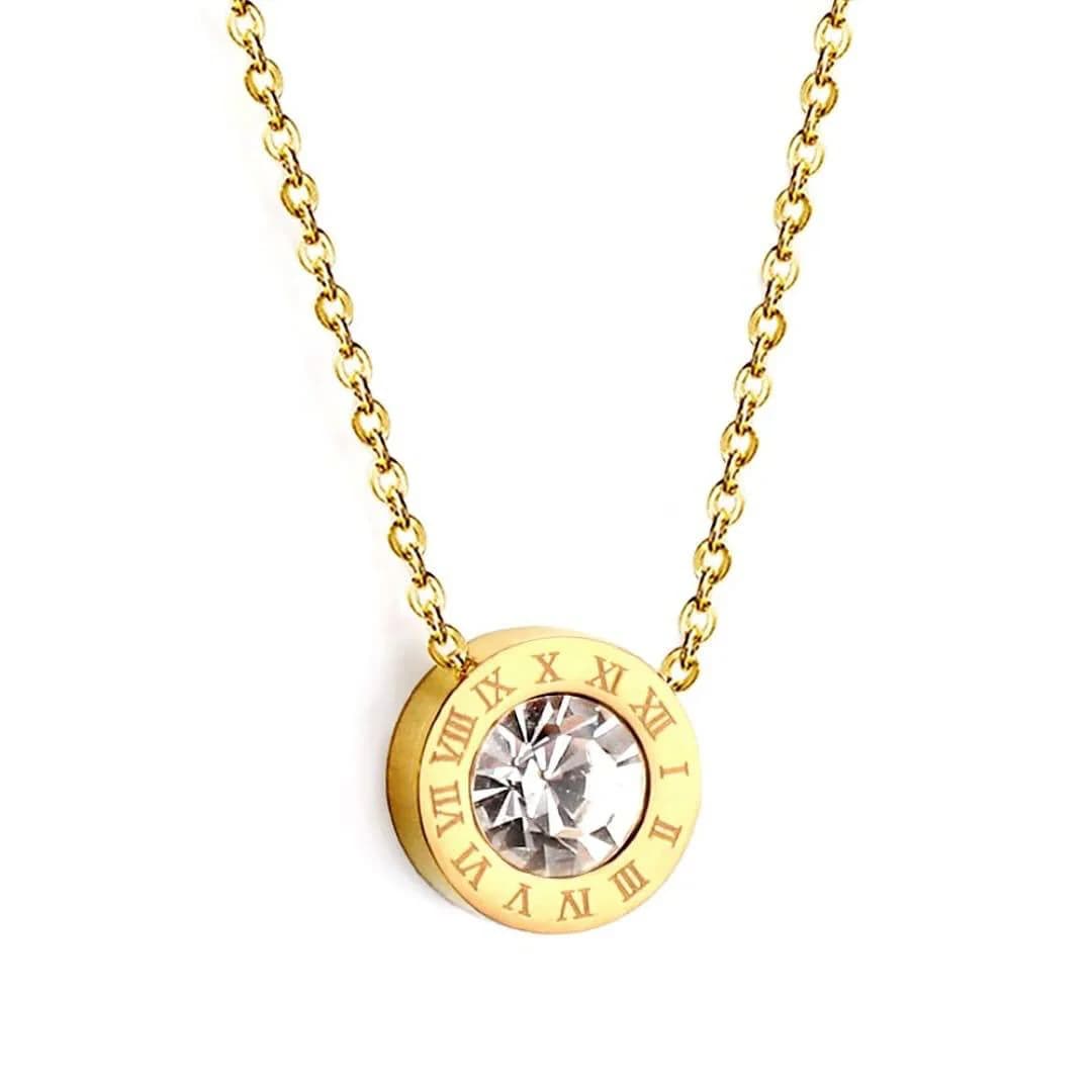 Roman Stone Necklace - Stainless Steel