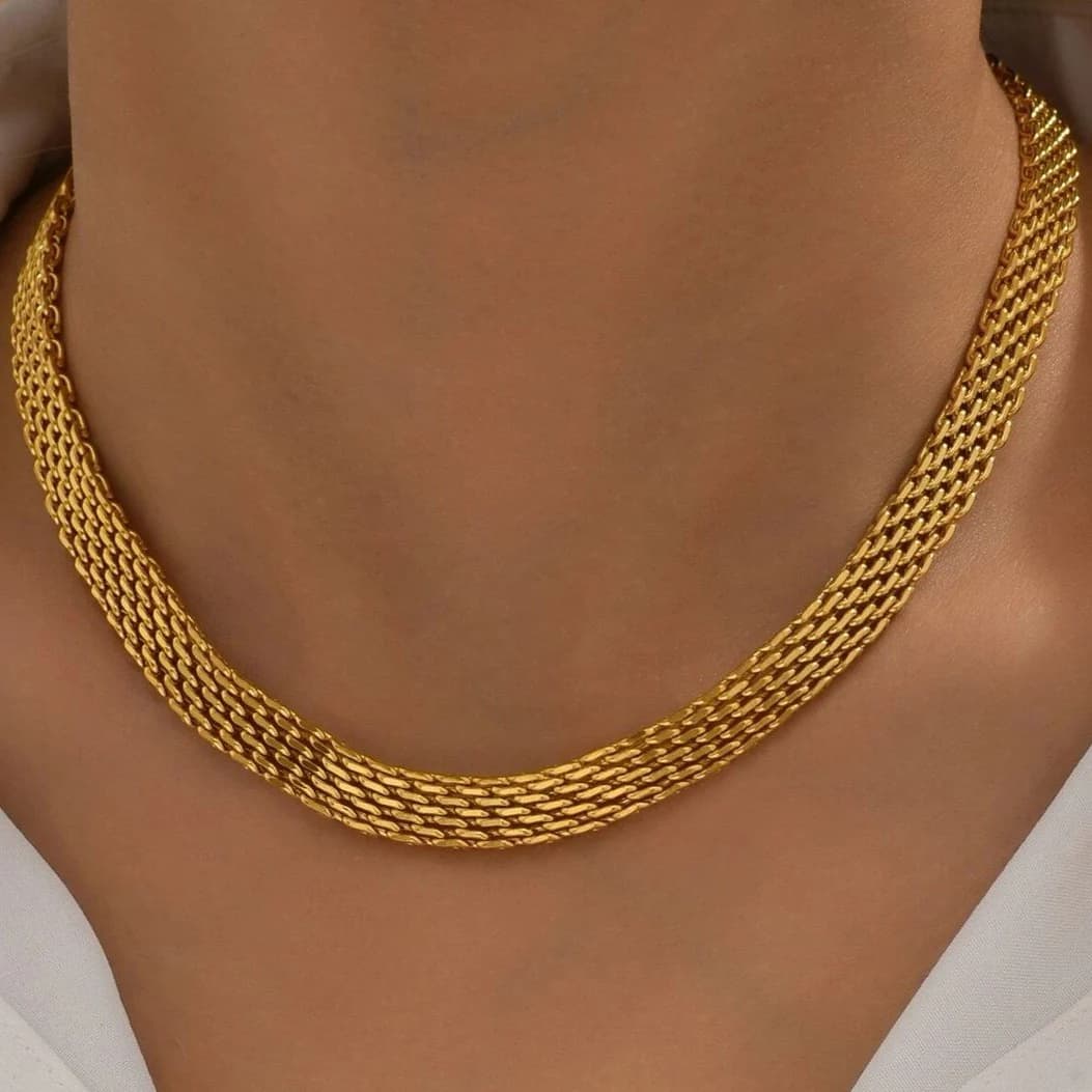 Broad Rowena Necklace - Stainless Steel