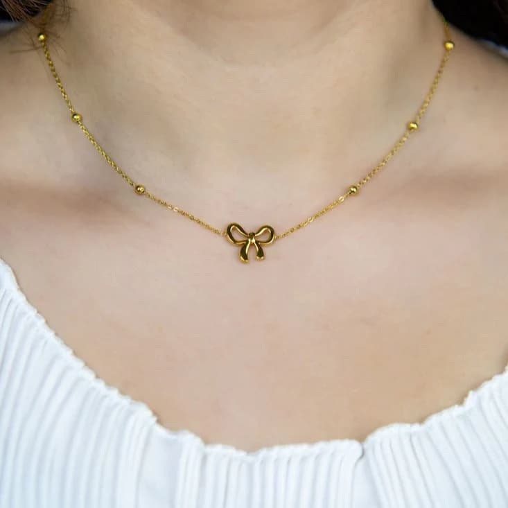 Bow Necklace - Stainless Steel