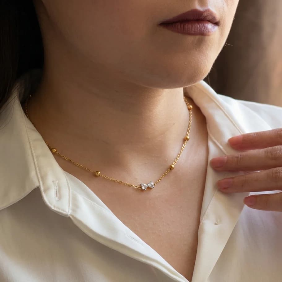 Mini Bow Necklace - Stainless Steel