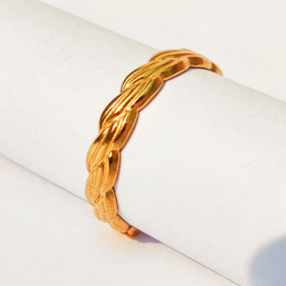 Slim Twisted Rope Adjustable Ring - Stainless Steel
