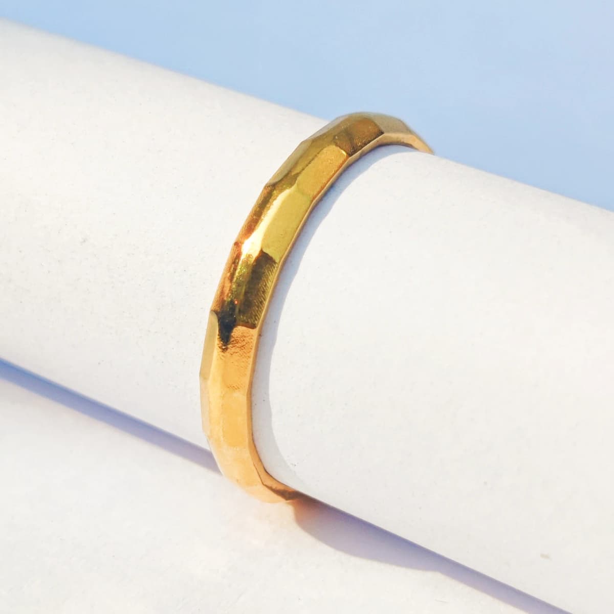 Bamboo Adjustable Ring - Stainless Steel