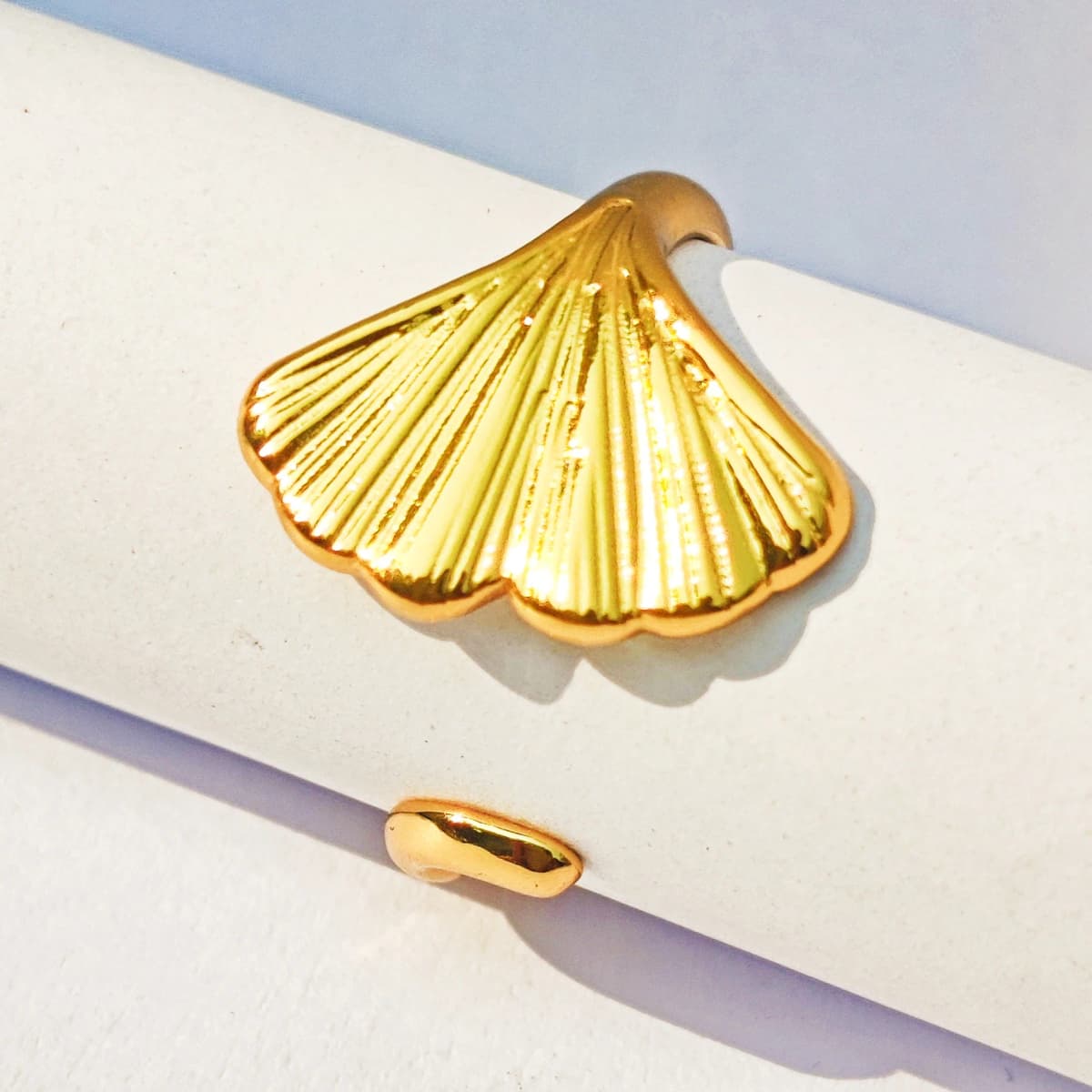 Sea Shell Adjustable Ring - Stainless Steel
