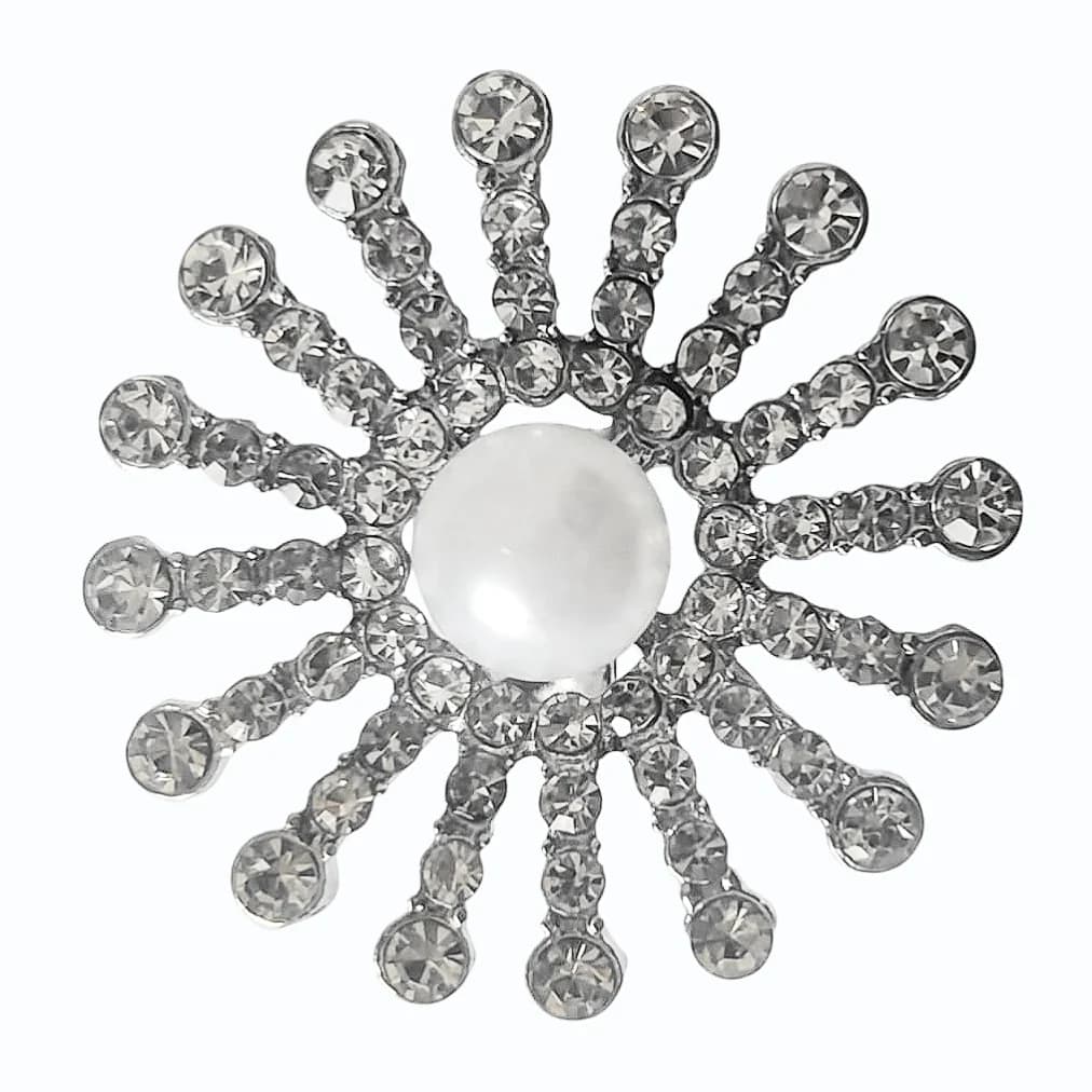 White Stud Spiral Adjustable Ring - China Gold