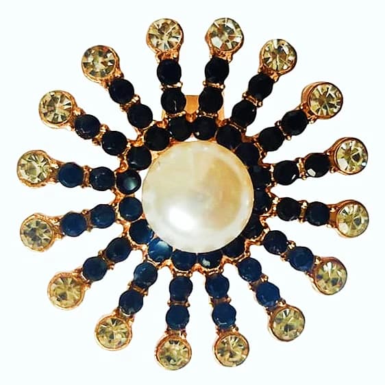 Black Stud Spiral Adjustable Ring - China Gold