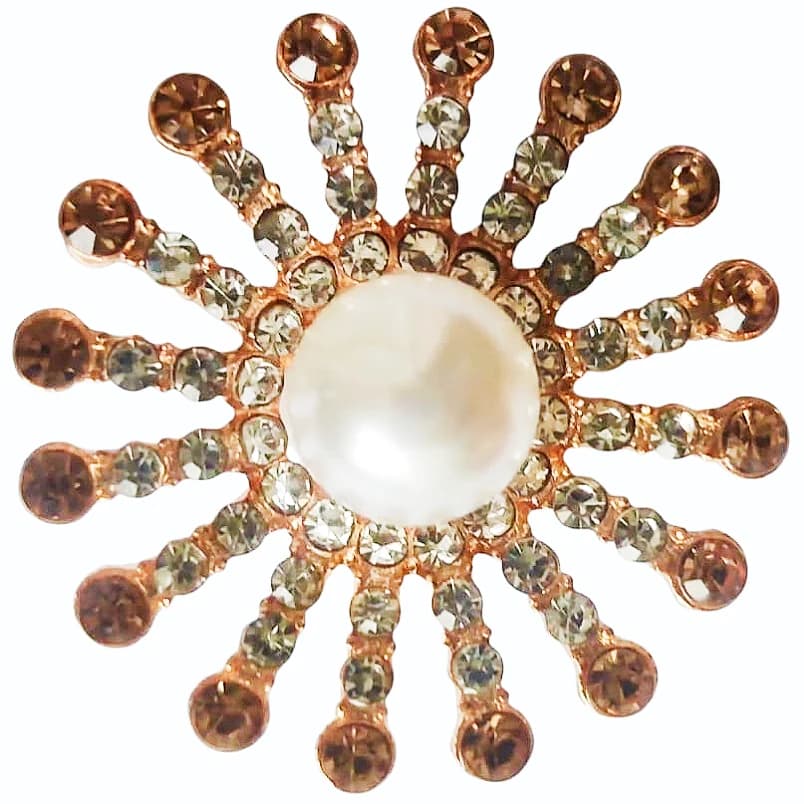 Golden Border White Stud Spiral Adjustable Ring - China Gold