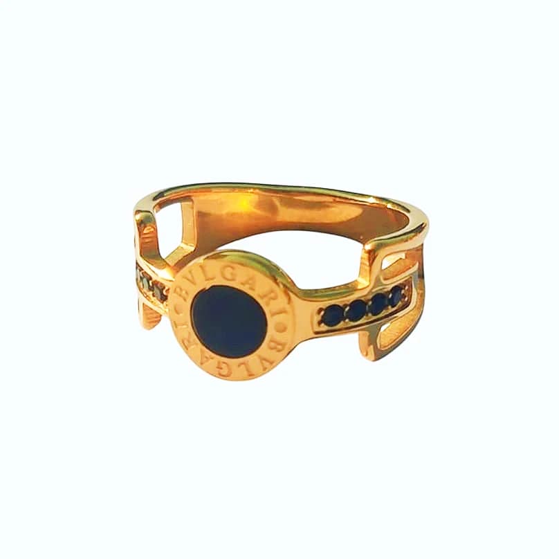 Bvlgari Enamel Ring - Stainless Steel