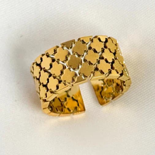 Clover Link Ring - Stainless Steel