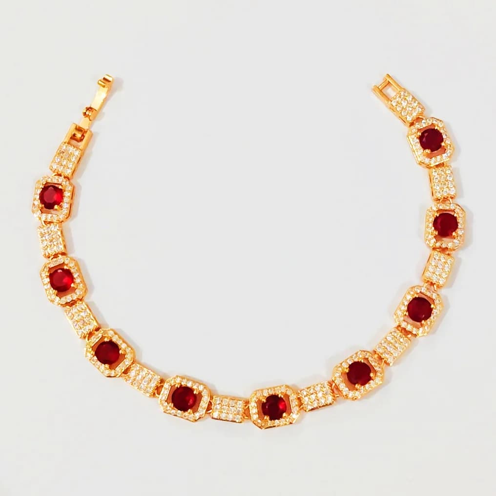 Garnet Red Gold Zircon Bracelet - China Gold