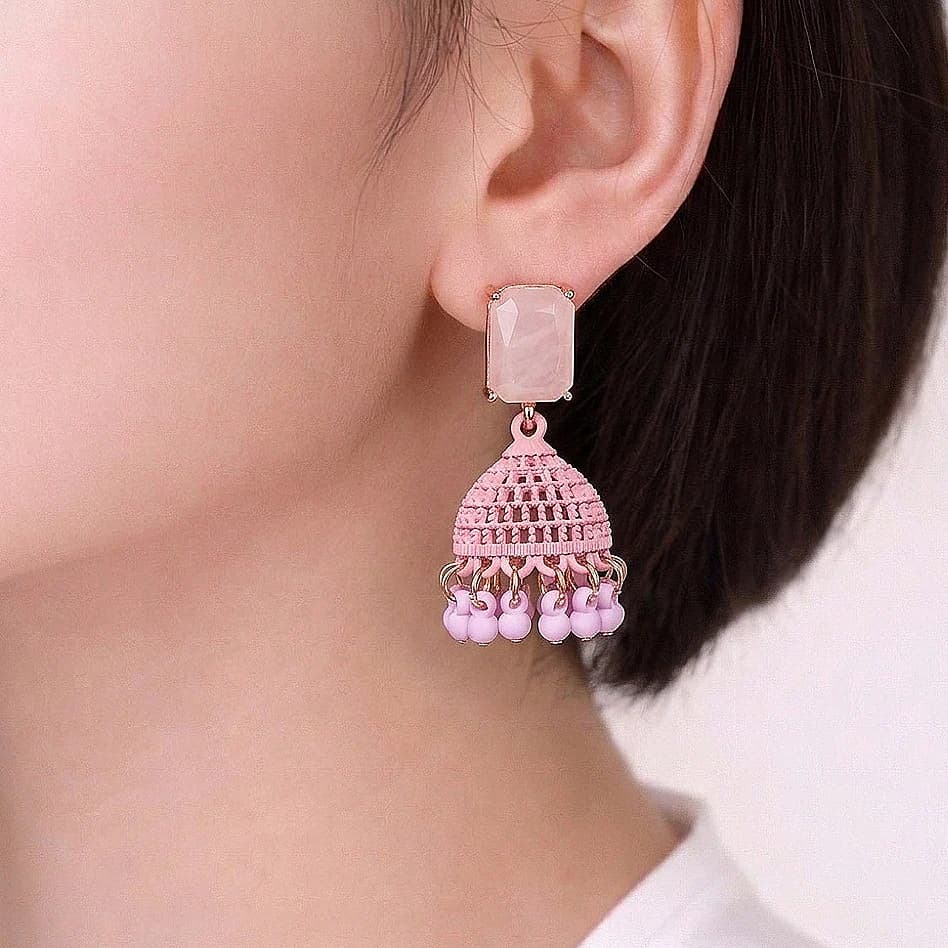 Reactangle Stone Pink traditional - China Gold