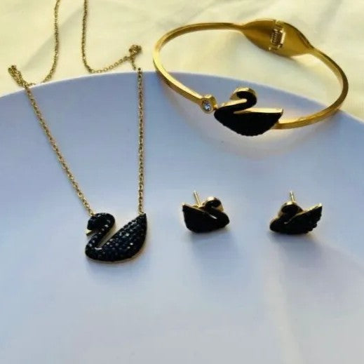 Complete Set Swan (Bracelet + Necklace + Tops)