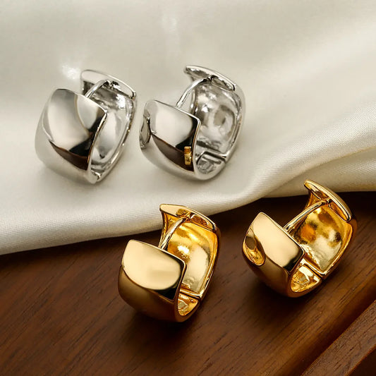 Chunky Gold Hoops Earrings - Stainless Steel
