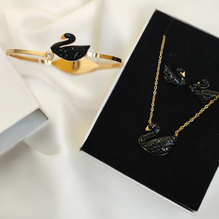 Complete Set Swan (Bracelet + Necklace + Tops)