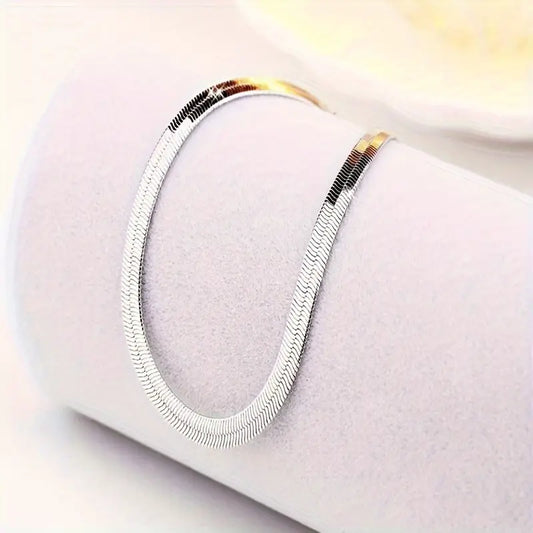 Silver Snake Chain Bracelet - Stainless Steel