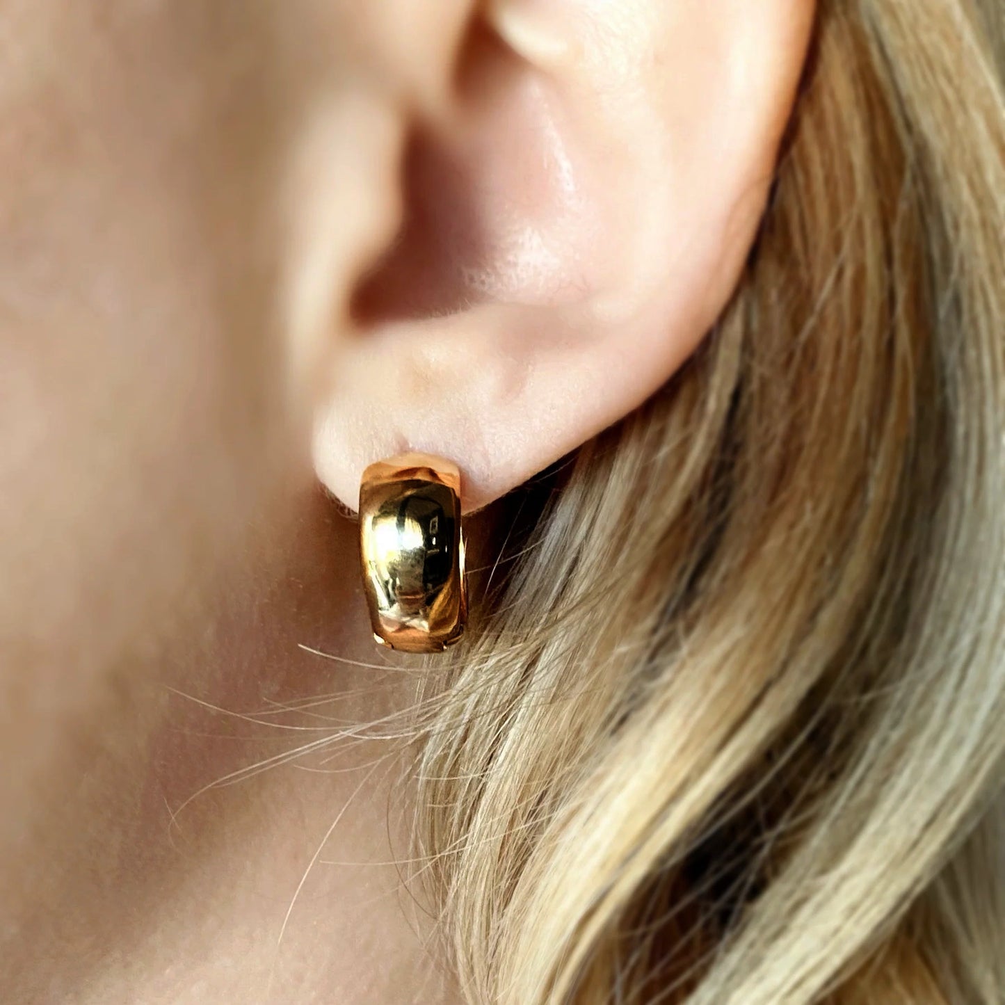 Chunky Gold Hoops Earrings - Stainless Steel