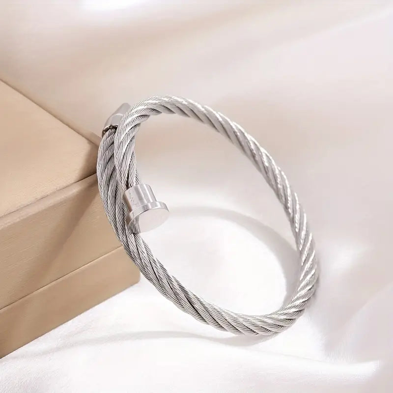 Threaded Nail Bracelet - Stainless Steel
