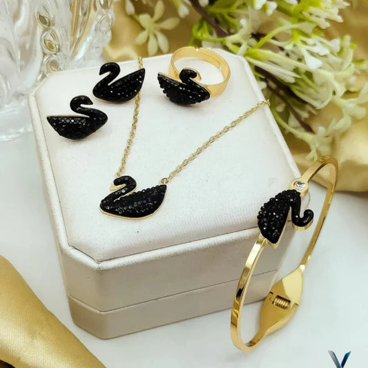 Complete Set Swan (Bracelet + Necklace + Tops)