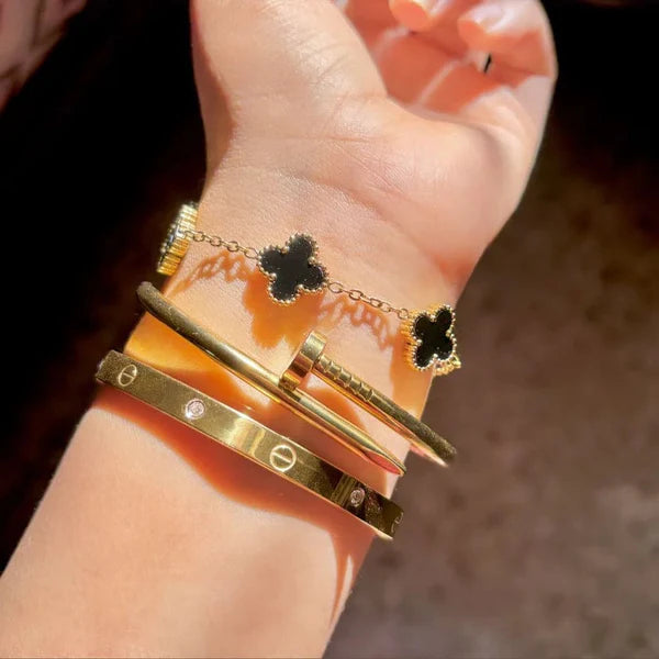 3 Bracelets (Cartier + Screw Nail + Black Clover)