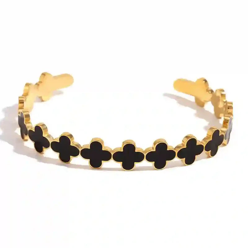 Clover Linked Handcuff - Stainless Steel