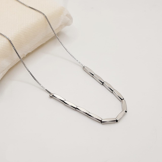 Dainty Long Geometric Necklace - Stainless Steel
