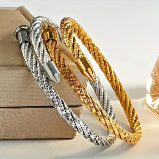 Threaded Nail Bracelet - Stainless Steel