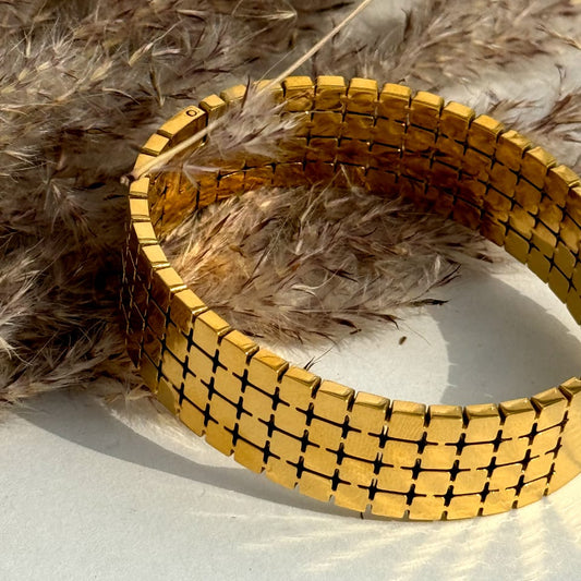 Wide Square Bracelet - Stainless Steel