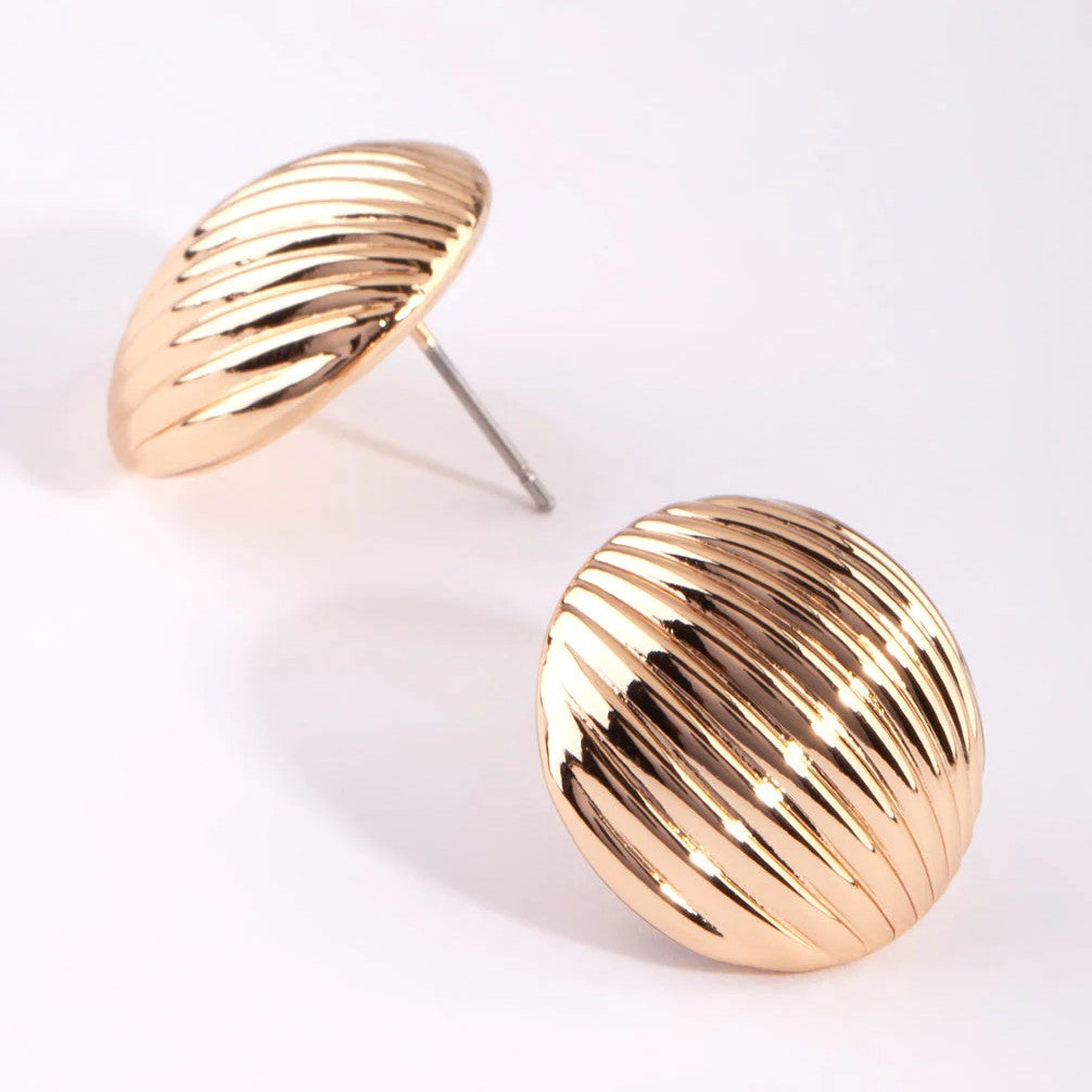 Shell Cover Lines Earrings - Stainless Steel