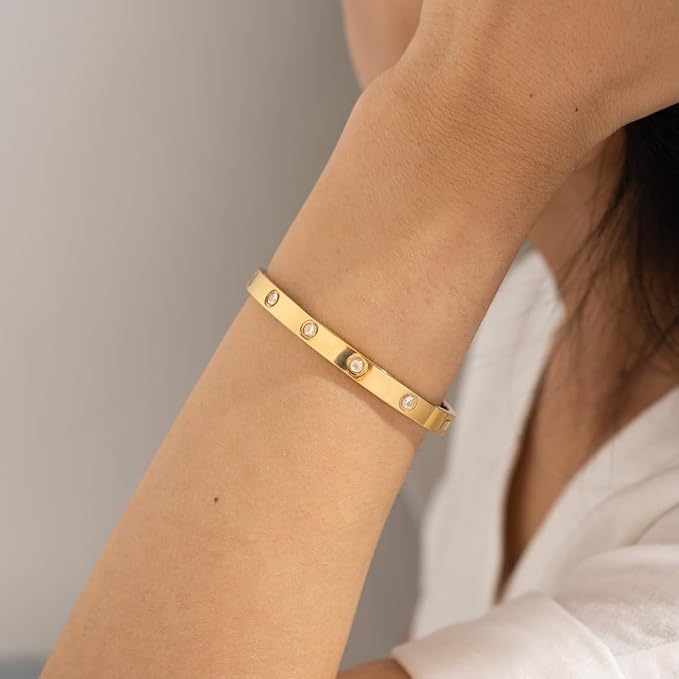 Amour Stones Slim Bracelet - Stainless Steel