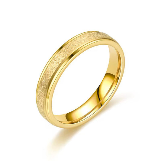 Titanium Steel Frosted Ring - Stainless Steel