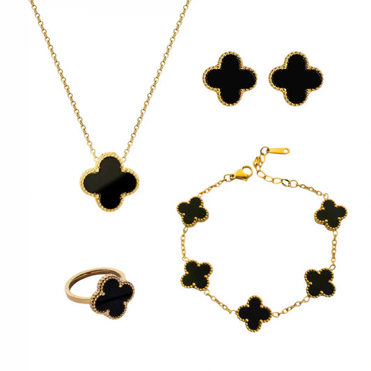 Complete Set Clover (Chain Bracelet + Necklace + Ring + Tops)