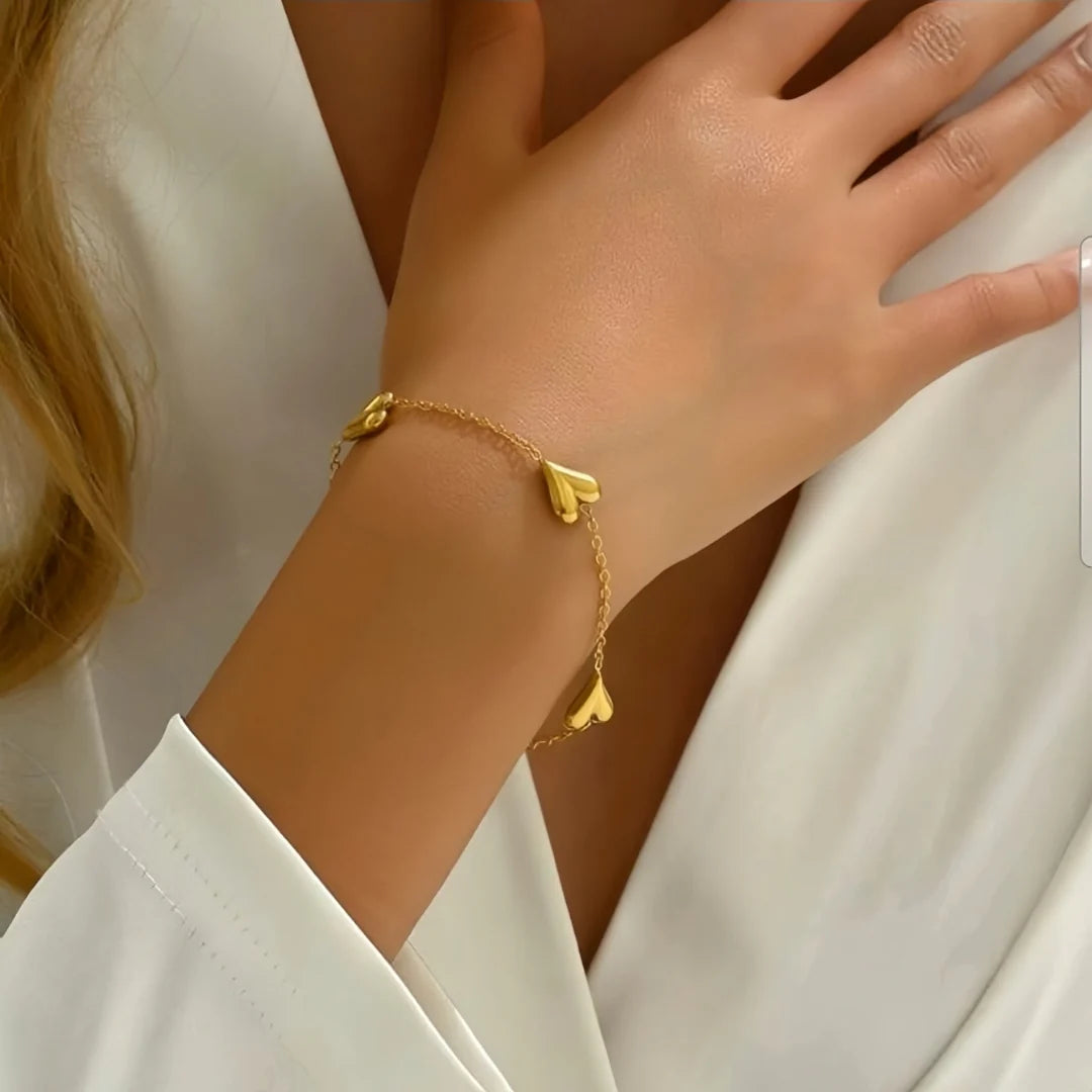 3 Heart Bracelet - Stainless Steel