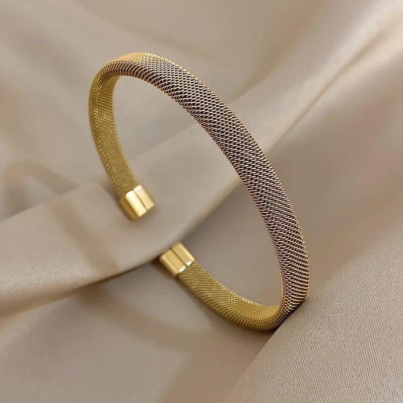 Mesh Cuff Bracelet - Stainless Steel