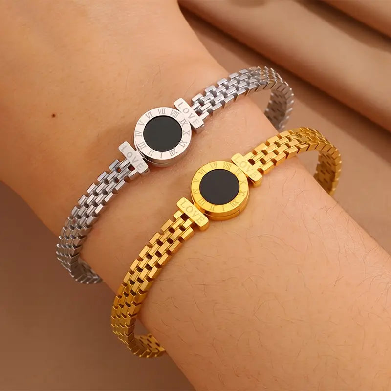 Roman Clock Bracelet - Stainless Steel