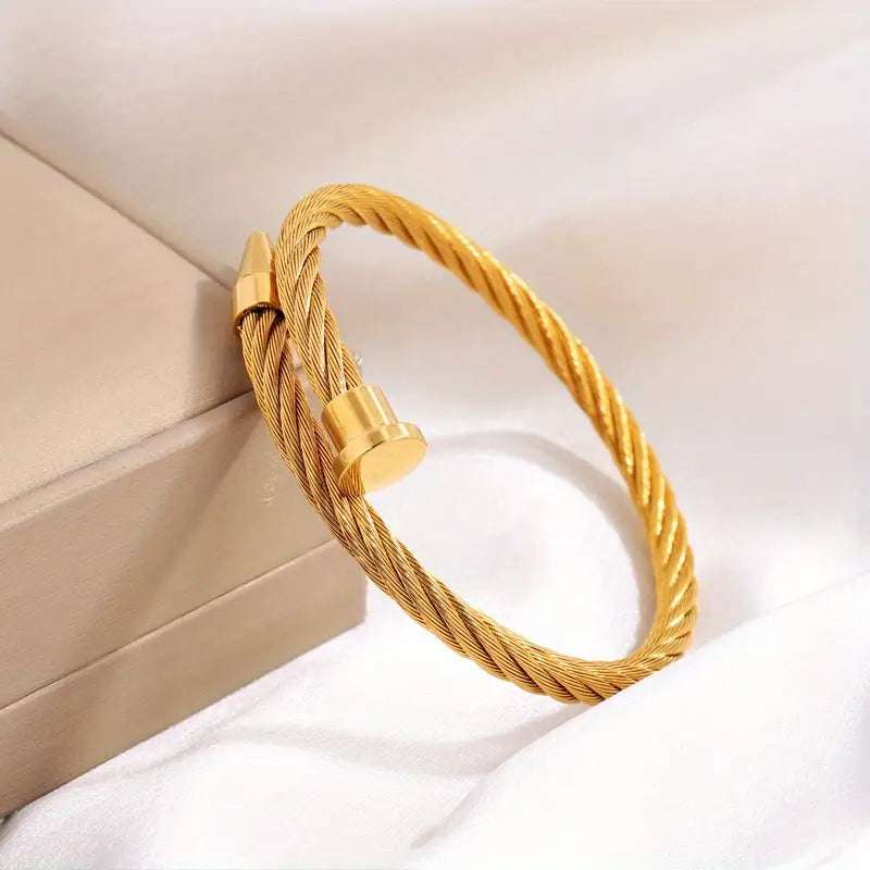 Threaded Nail Bracelet - Stainless Steel