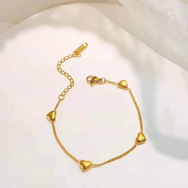 4 Heart Bracelet - Stainless Steel