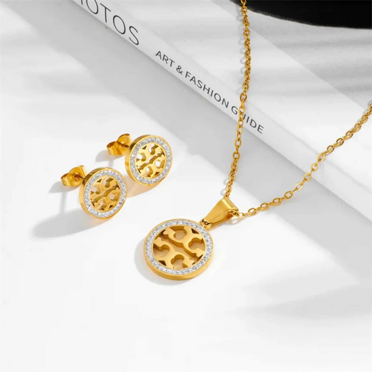 Set Studied Tory Burch (Necklace + Ring + Tops)