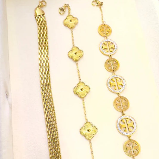 3 Bracelets (Rowena + Clover + Tory Burch)