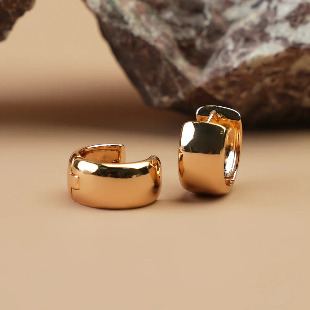 Chunky Gold Hoops Earrings - Stainless Steel