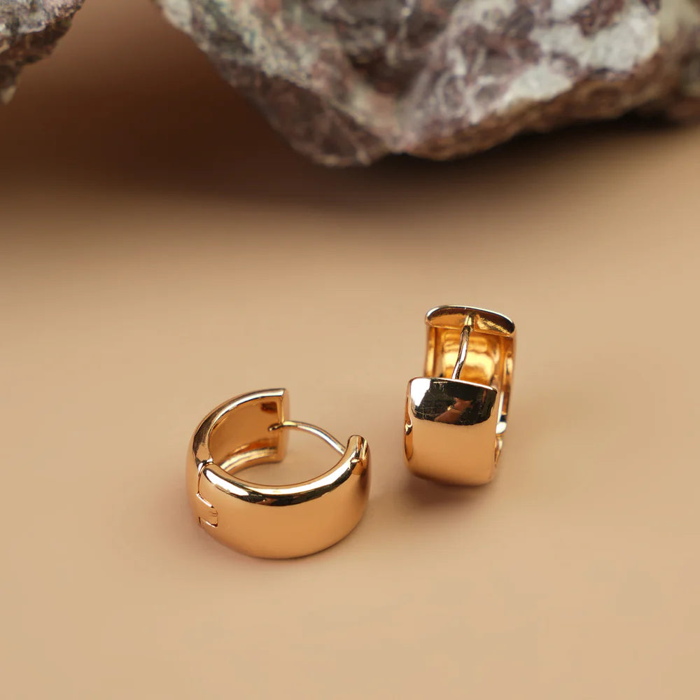Chunky Gold Hoops Earrings - Stainless Steel