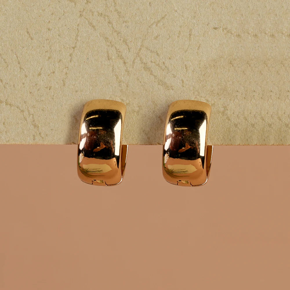 Chunky Gold Hoops Earrings - Stainless Steel