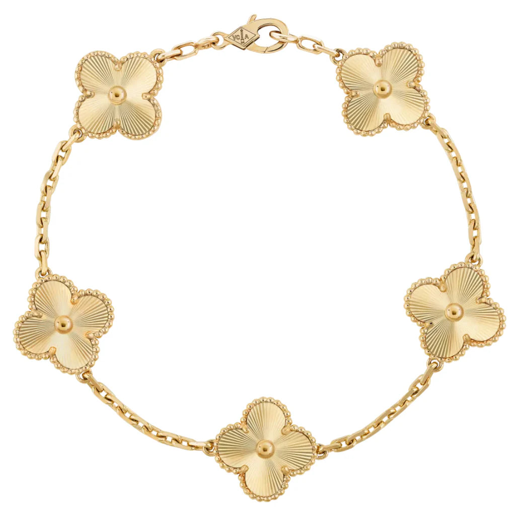 3 Clover Bracelets (Black + White + Golden)