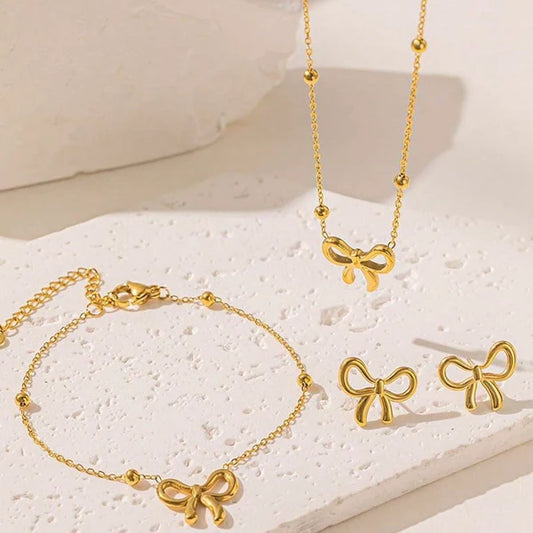 Set Bow (Bracelet + Necklace + Tops)