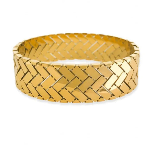 Rectangle Brick Link Bracelet - Stainless Steel